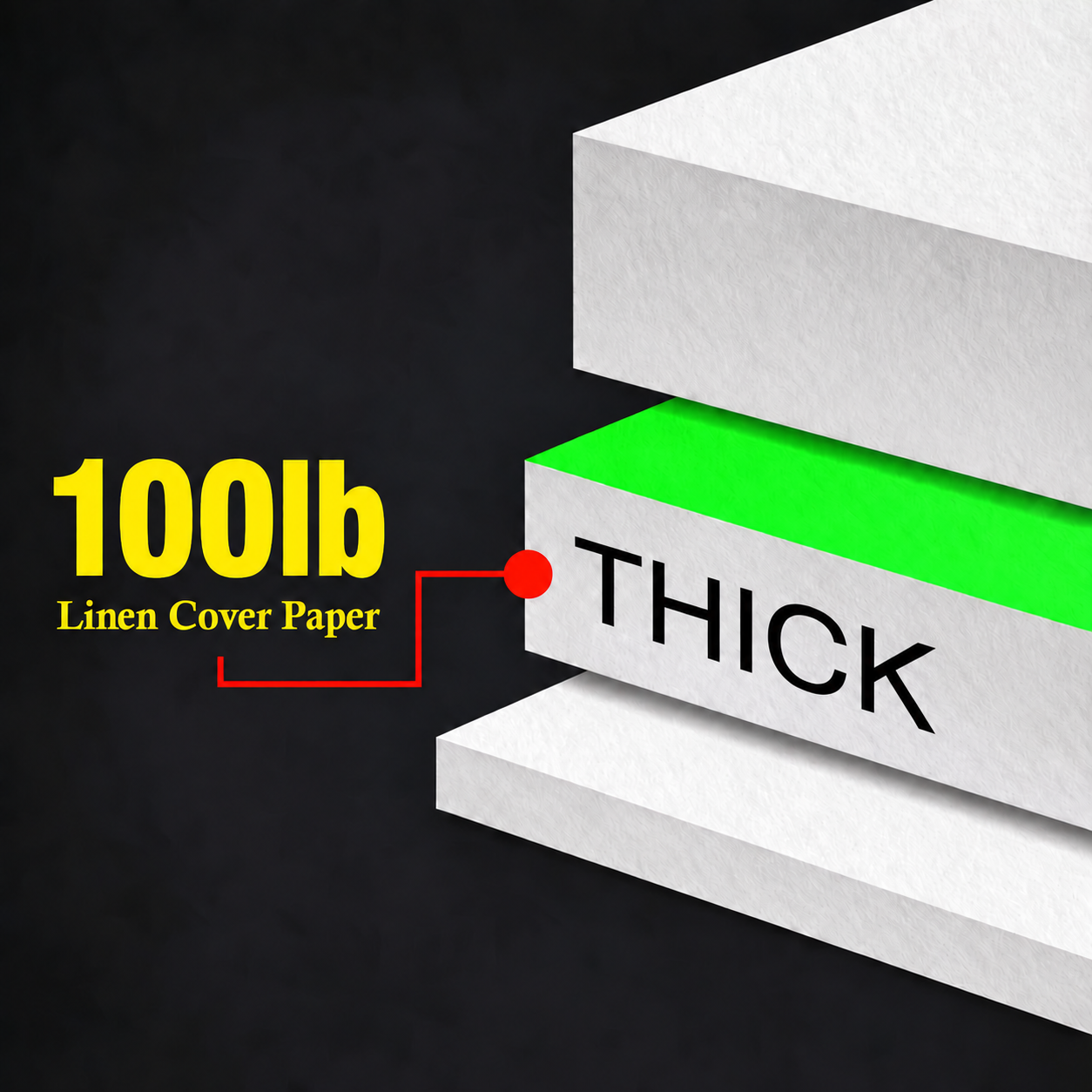 100LB Cover Linen (Standard cardstock thickness with premium linen feel)